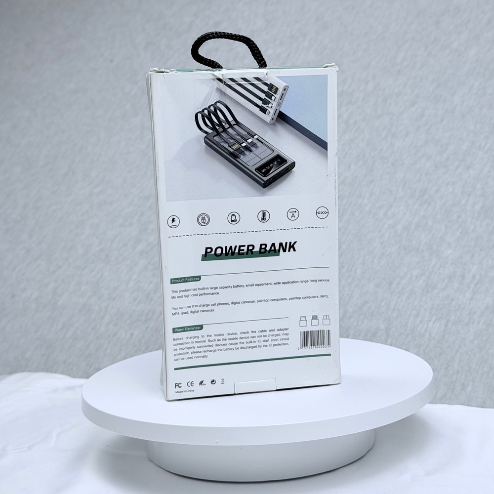 Solar Power Bank Mdl 900 White Portable Charger 2 USB Output Micro Type-C Input